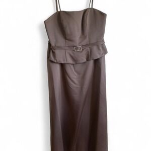 Alfred Angelo 2-Pc formal Dress Mocha Spaghetti strap top w/ full A-Line Skirt